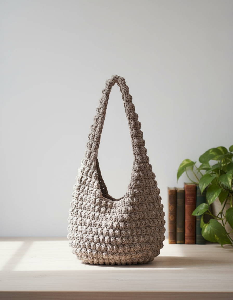 DIY Crochet Pattern – Chunky Bubble Stitch Bag + Step-by-Step Video Tutorial